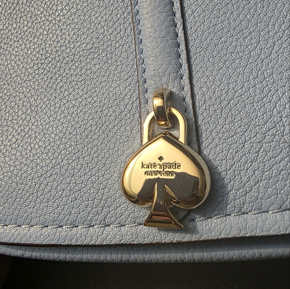 NWT Kate Spade KL025 Kayla Saddle Top Handle Bag Crossbody Handbag Montauk Blue - Picture 2 of 5